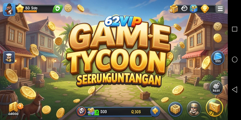 Screenshot gameplay 62VIP yang menunjukkan keseruan membangun bisnis.