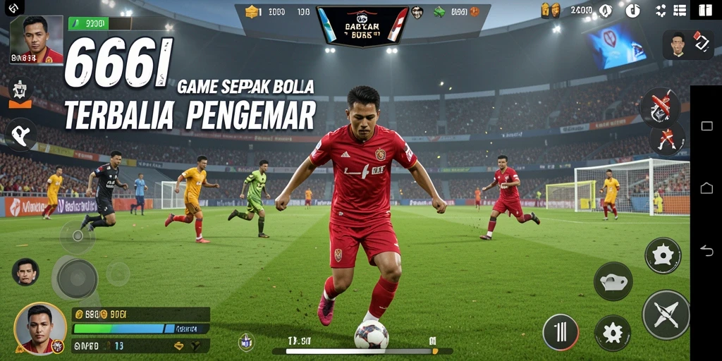 Tampilan gameplay 666I yang memukau dengan aksi sepak bola nyata.