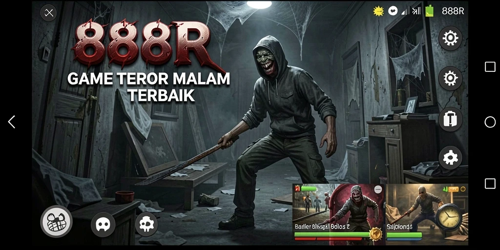 Screenshot gameplay menakutkan dari 888R yang penuh ketegangan.