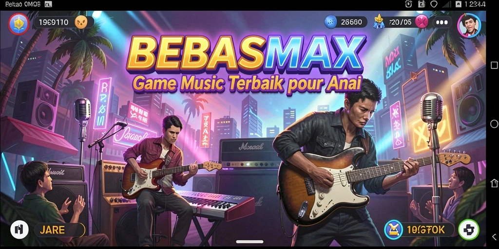 Screenshot gameplay seru BEBASMAX dengan nuansa musik yang kental.