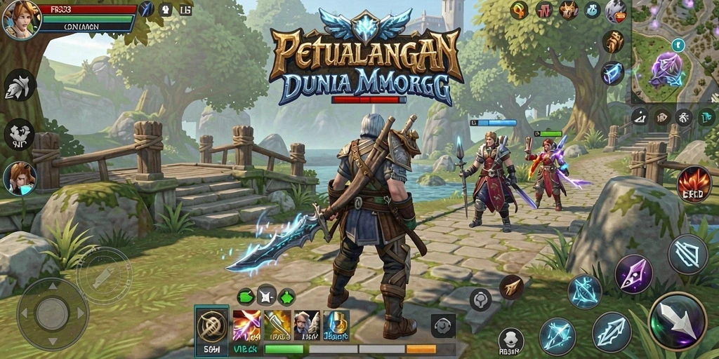Tangkapan layar utama FB333 menampilkan aksi pertempuran yang mendebarkan dalam dunia MMORPG.