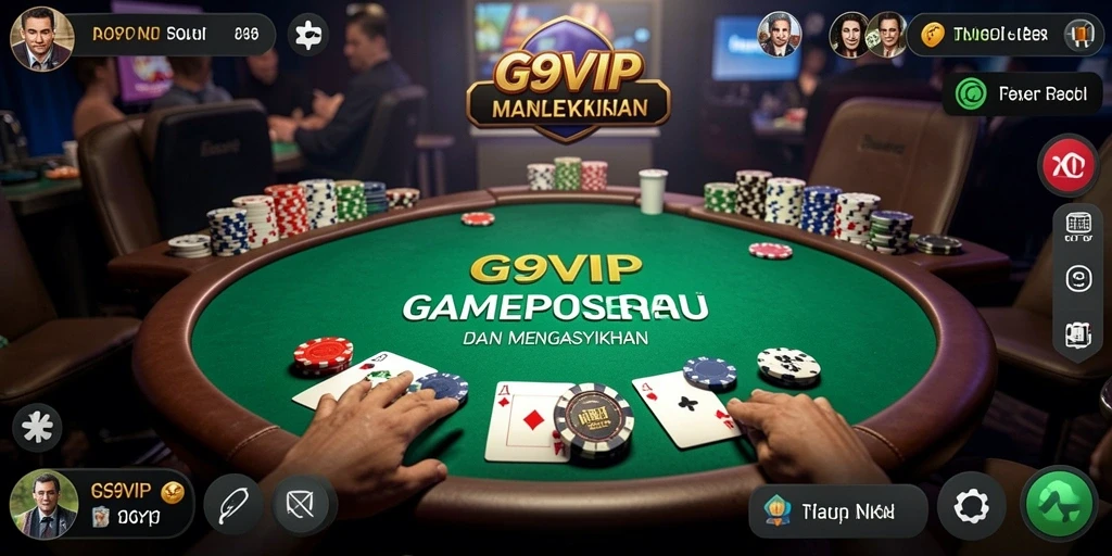 Tampilan mendebarkan permainan Poker di G9VIP.
