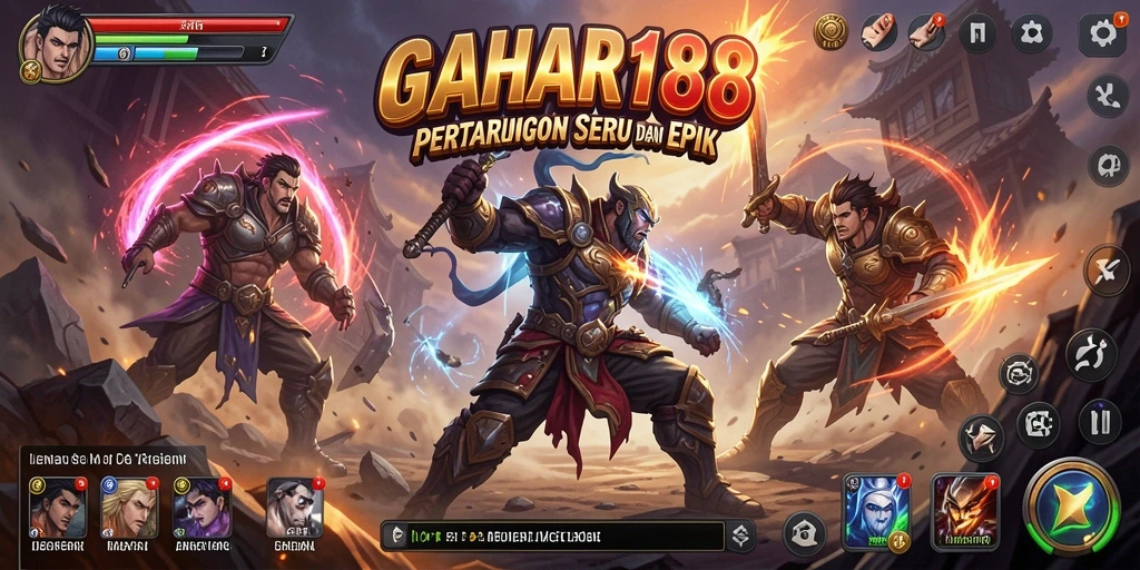 Screenshot gameplay menunjukkan aksi pertarungan intens di GAHAR188.