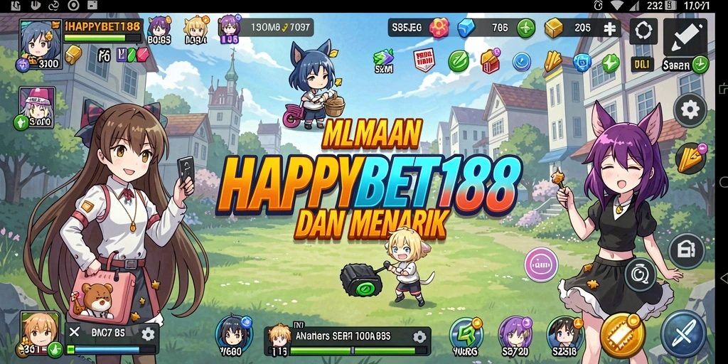 Tampilan gameplay seru di HAPPYBET188 dengan karakter anime yang beragam.