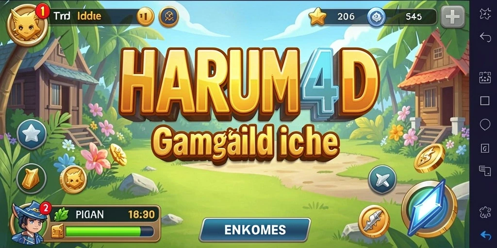 Tangkapan layar utama HARUM4D menunjukkan gameplay idle yang menawan dan mengasyikkan.