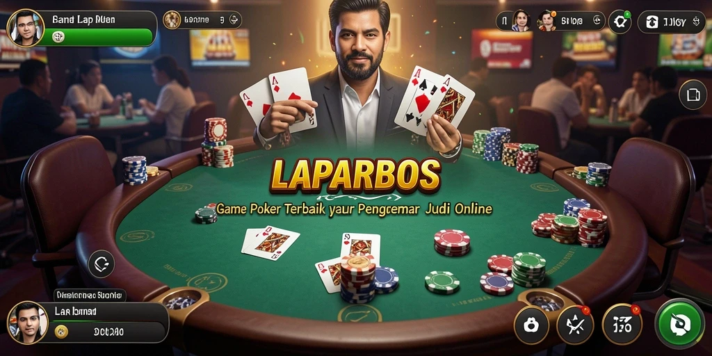 Tangkapan layar LAPARBOS menampilkan suasana permainan poker yang mendebarkan.