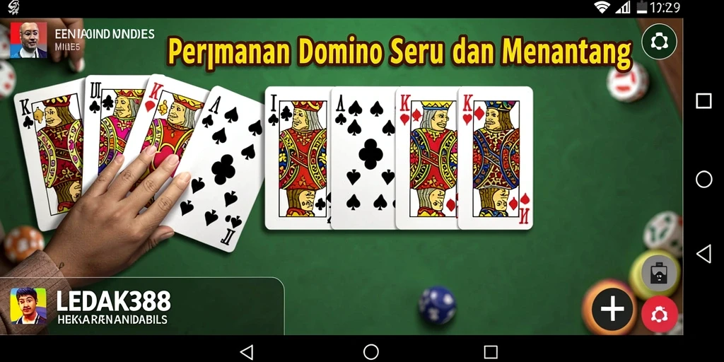 Screenshot utama LEDAK388 menunjukkan gameplay Domino yang seru.