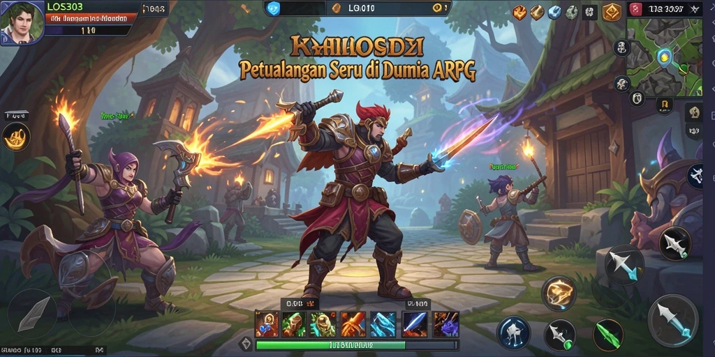 Screenshot gameplay LOS303 menunjukkan aksi pertarungan yang mendebarkan di dunia ARPG.