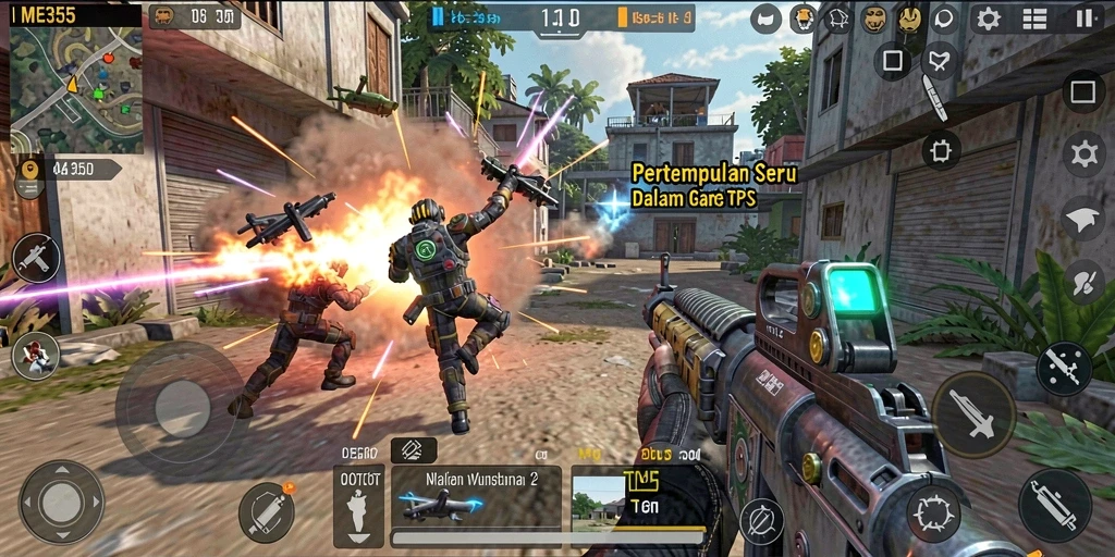 Tampilan aksi seru dari gameplay ME355 yang mengesankan.