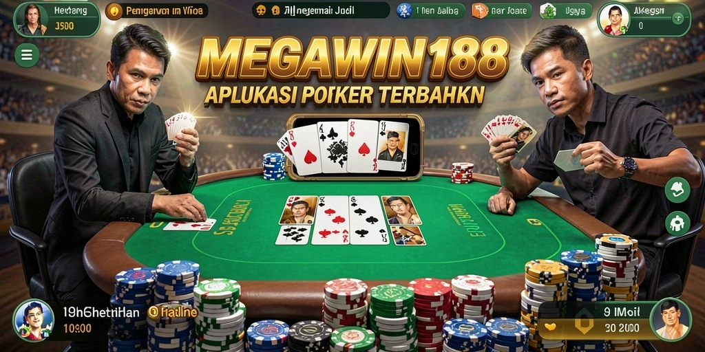 Tampilan gameplay Poker yang menarik dan interaktif di MEGAWIN188.