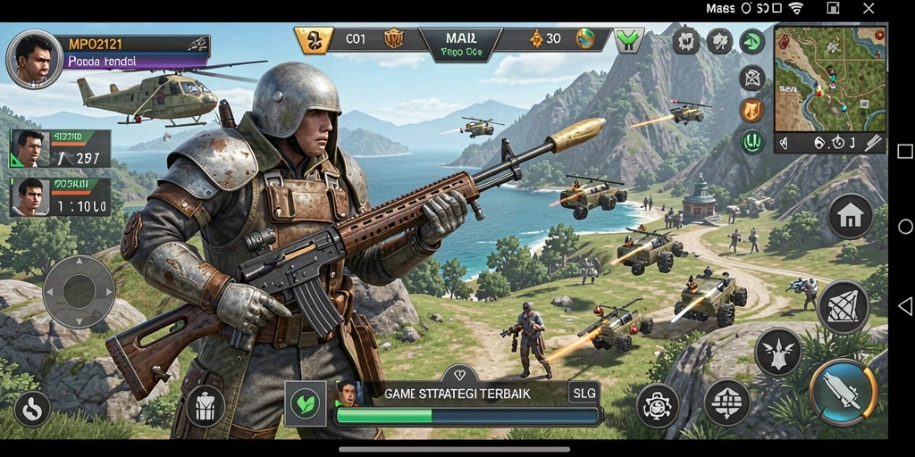 Tampilan gameplay strategi yang intens dan seru di MPO2121.