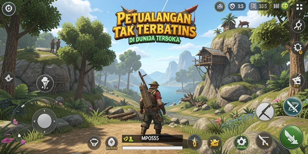 Tangkapan layar MPO555 menampilkan eksplorasi dunia terbuka yang menakjubkan.