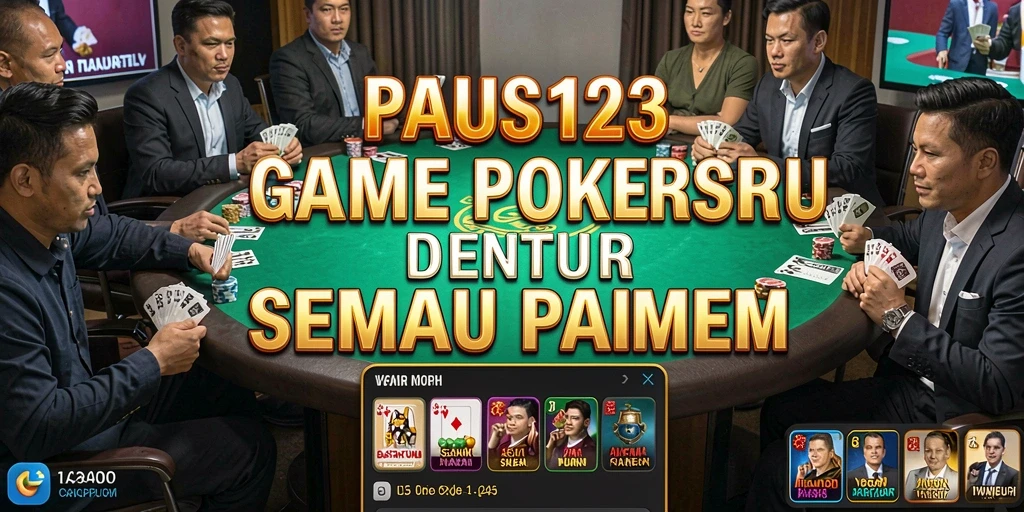 Tampilan gameplay PAUS123 yang menarik dan seru saat bermain Poker.