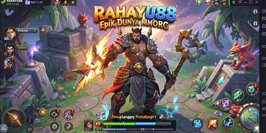 Tampilan gameplay yang menakjubkan dalam RAHAYU88 dengan pertempuran epik.