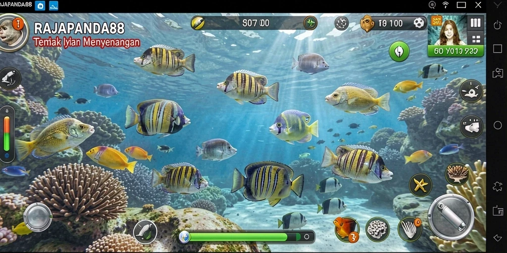 Tampilan gameplay menarik dari RAJAPANDA88 saat menembak ikan.