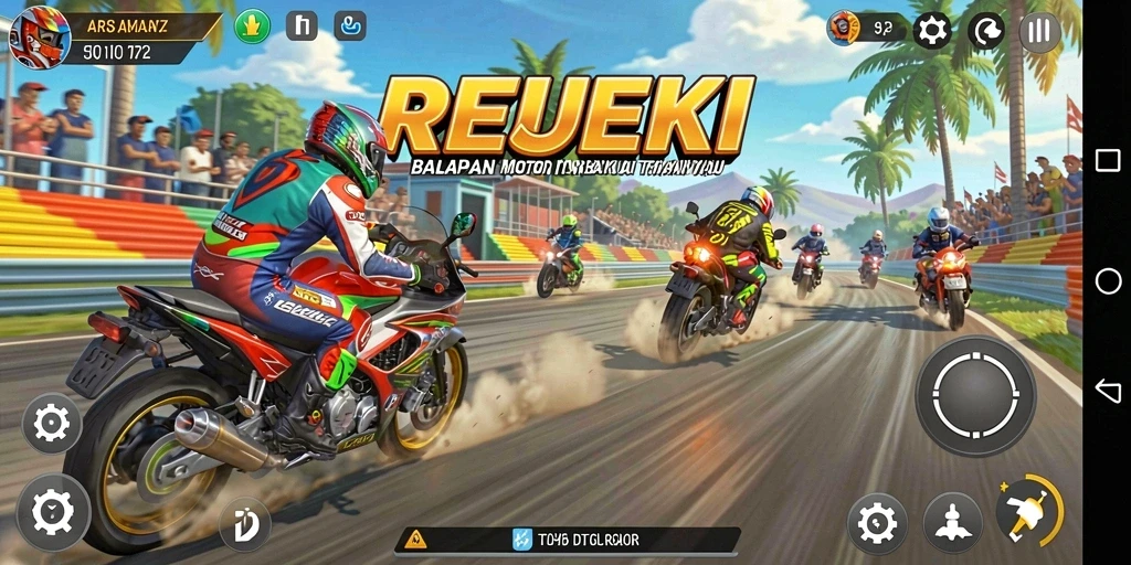 Gameplay seru dalam balapan motor dengan grafik yang menawan.