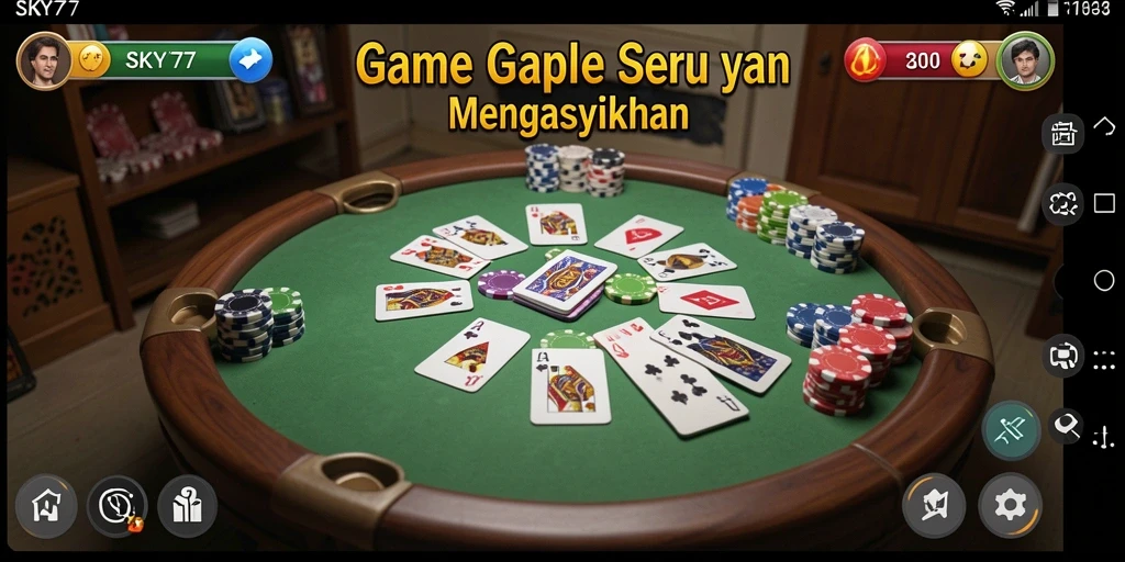 Tangkapan layar gameplay seru Gaple di SKY77.