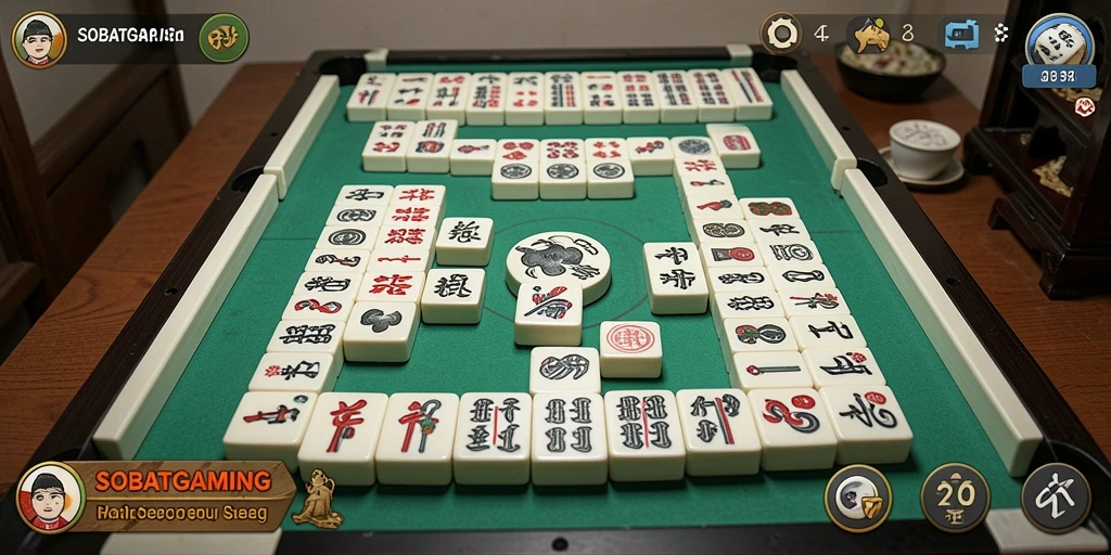 Tampilan gameplay Mahjong yang seru dan menarik di SOBATGAMING.