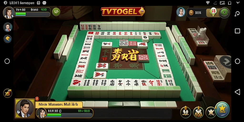 Screenshot permainan TVTOGEL menampilkan momen seru saat bermain Mahjong.