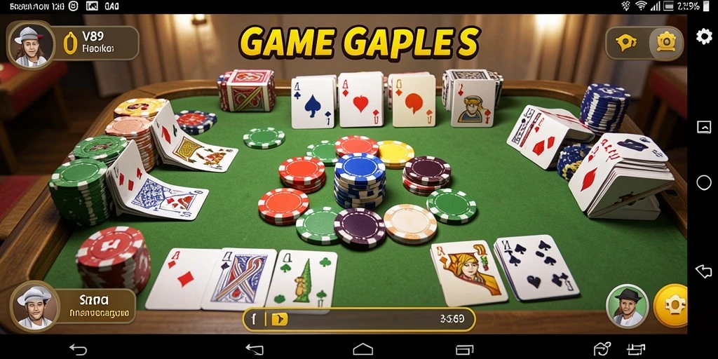 Screenshot V89 menampilkan gameplay Gaple yang menarik dan seru.