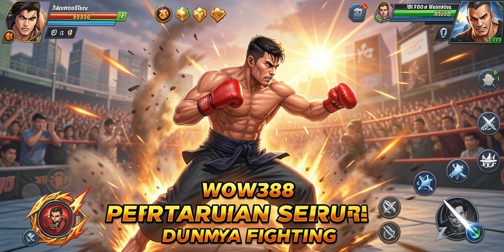 Menampilkan pertarungan epik dalam WOW388 dengan karakter ikonik.