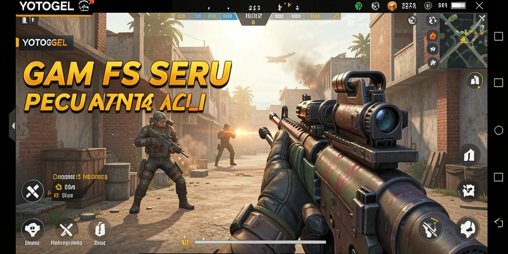 Tampilan gameplay YOTOGEL dalam aksi FPS yang menegangkan.